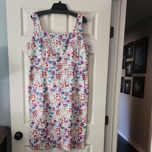 Ann Taylor Multicolor Floral Midi Dress